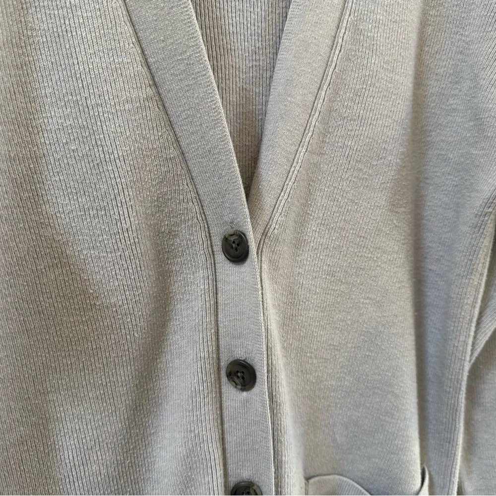 J. Crew Cardigan Ribbed Long Button Long Sleeves Casual Classic Preppy Gray Med